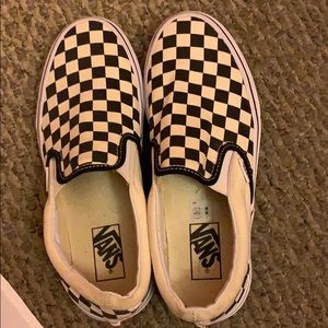 Checkerboard Vans Slip-Ons